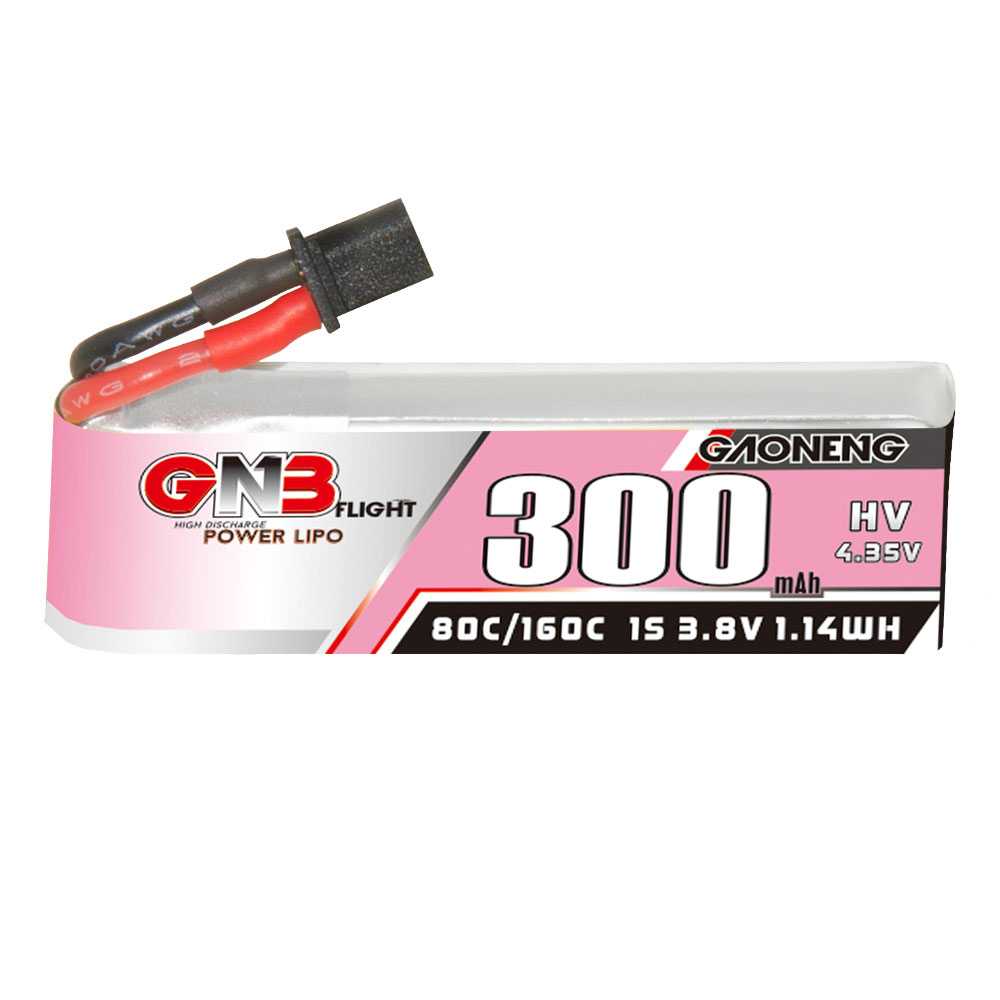 6Pcs Gaoneng 3.8V 300mAh 80C 1S LiHV Battery A30 Plug With Adapter Cable for Emax Tinyhawk S BetaFPV Beta75X