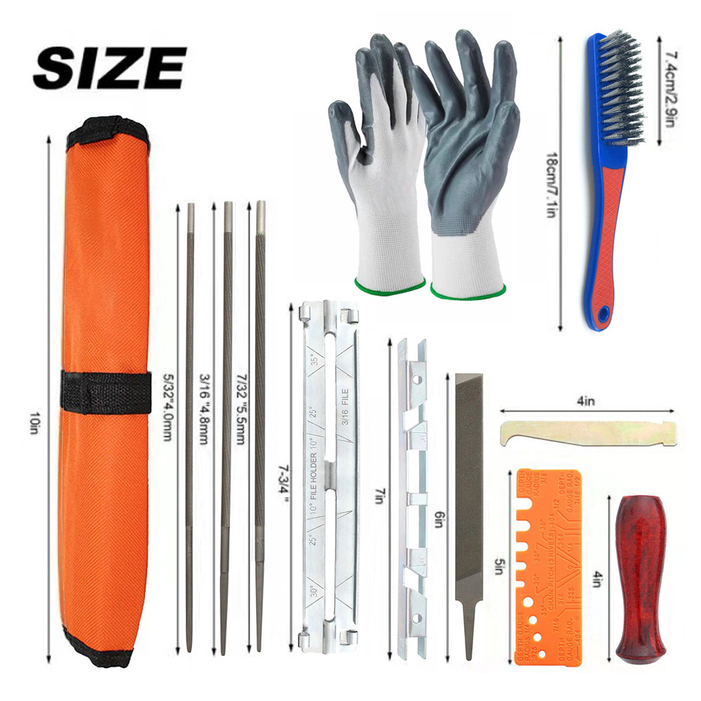 10/11/12Pcs Special Household Hand Tools Chainsaw Sharpening File Filing Kit Chain Sharpen Saw Files Tool