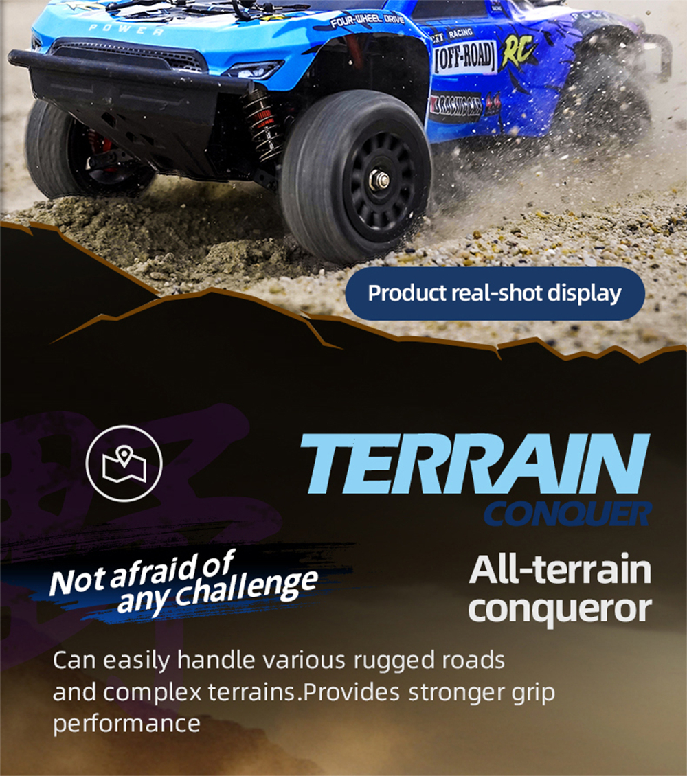 JJRC Q130 PRO 1/14 2.4G 4WD RC Car 40KM/h High Speed Full Proportional Control LED Roof Light Brushless Short Course Off-road Vehicle Models