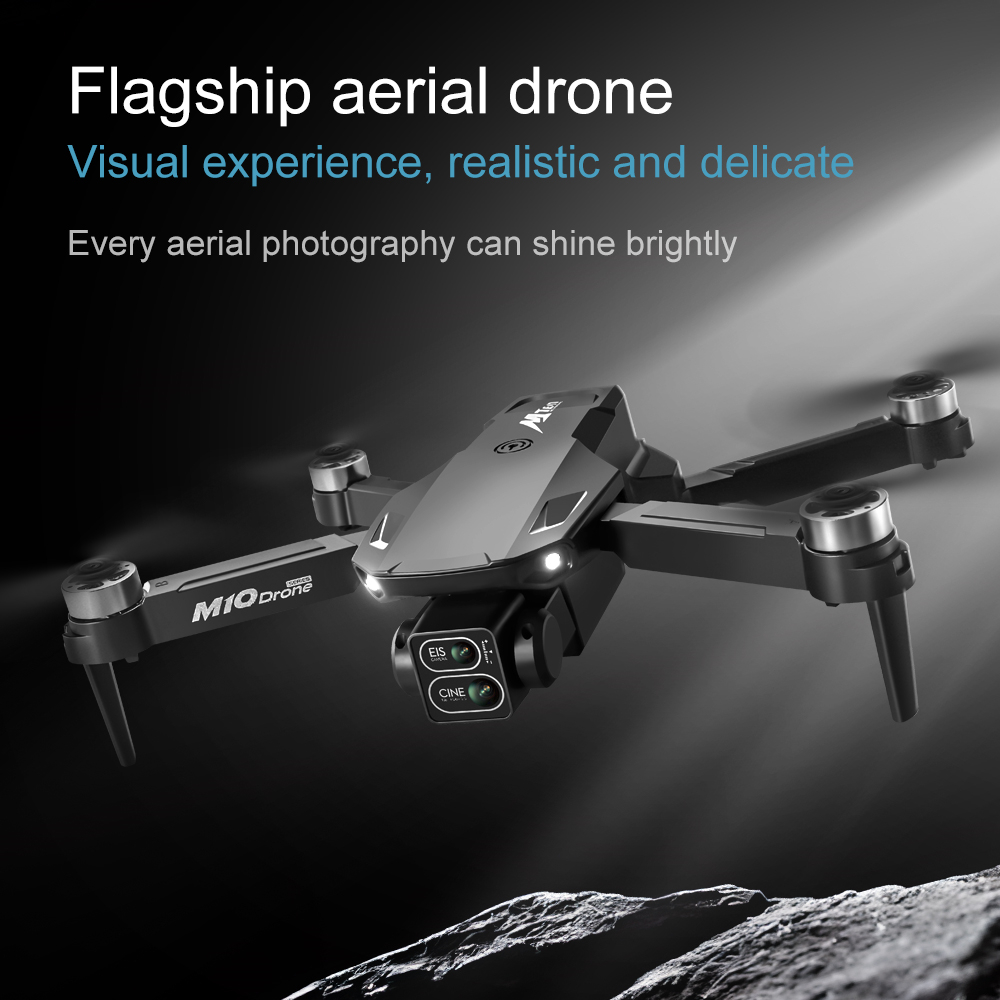 WLRC M10 WiFi FPV with 5.6inch Photographable Detachable Display Screen Controller Dual Camera Servo Gimbal Optical Flow Hover Brushless Foldable RC Drone Quadcopter RTF