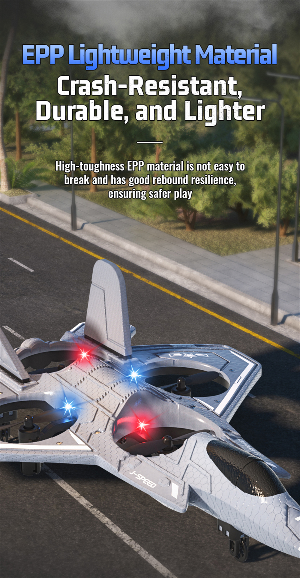 JJRC H128 2.4G EVA Fighter Altitude Hold Mode 360° Roll Turbofans Motors 4CH LED RC Toy Gift Remote Control Drone Airplane Quadcopter Stunt Glider RTF