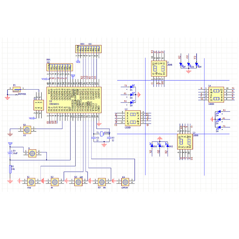 7-key 4-digit Tube Traffic Light Universal Board Module Board