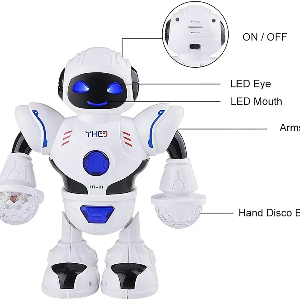 Electric Dazzling Dancing Robot Educational Parent-child Interaction Robot Toy with LED Light Music Children's Toys