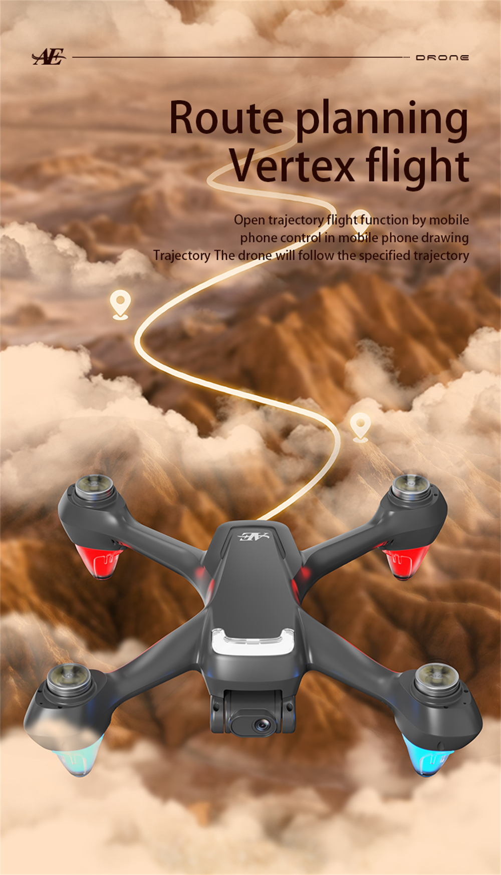 AE9 GPS 5G WiFi FPV with 5.9inch LCD Screen Controller HD Dual Camera Optical Flow Positioning LED Light Brushless 2.4G Remote Control RC Drone Quadcopter RTF
