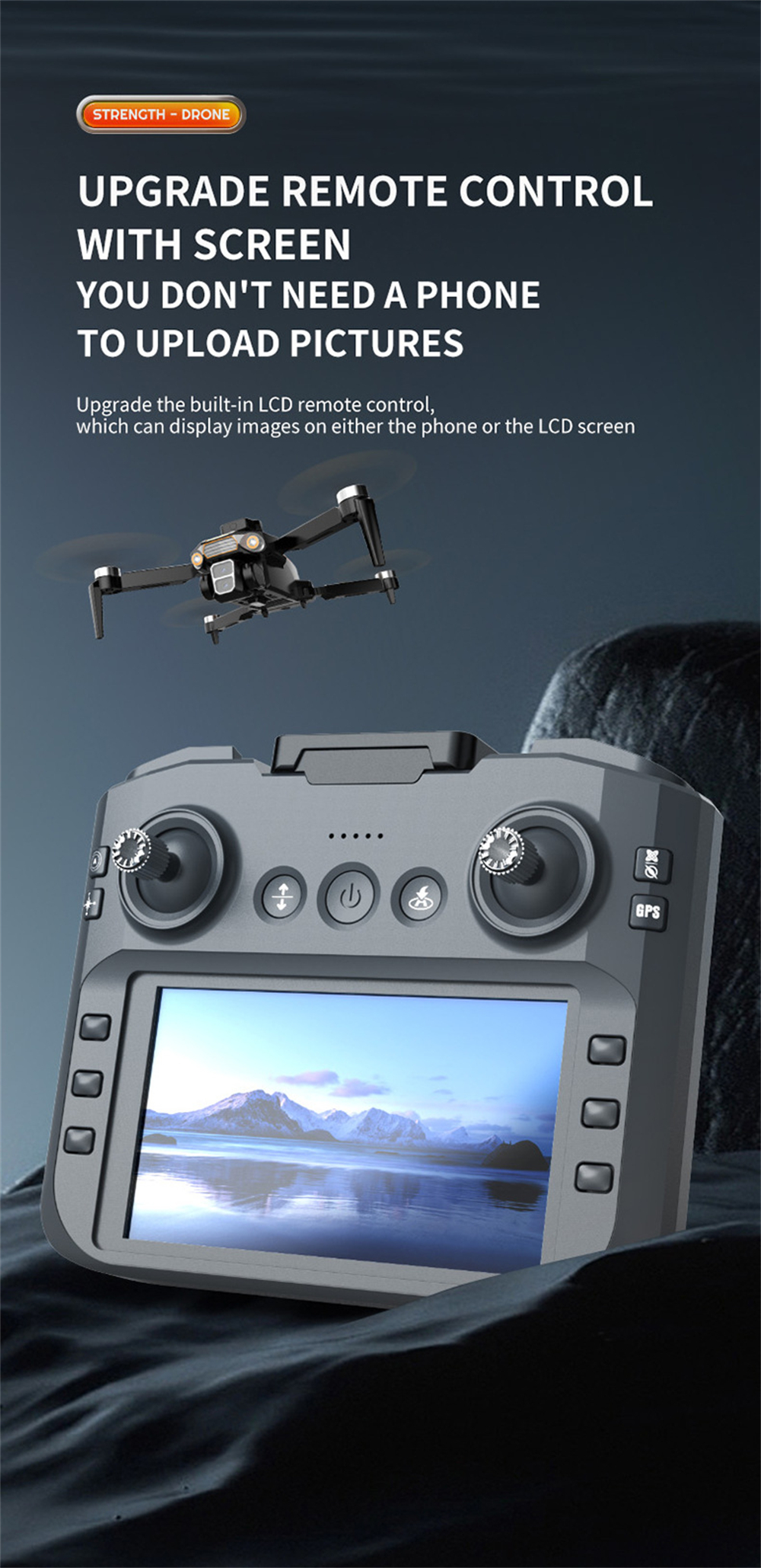 LSRC LF669 GPS 5G WiFi FPV with 5.9inch LCD Screen Controller 720P HD Dual Camera Servo Gimbal 360° Obstacle Avoidance Brushless Foldable RC Drone Quadcopter RTF