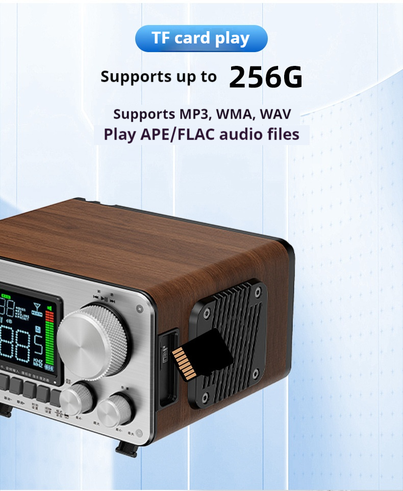 未使用】HanRongDa LM201 Bluetoothスピーカー 小型BCLラジオ MicroSD 