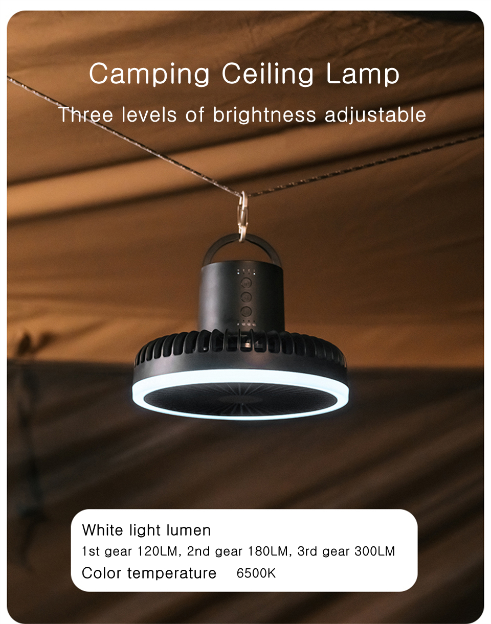Outdoor Portable Remote Control Camping Fan Retractable Tripod Floor Fan USB Rechargeable 10000mAh Tent Ceiling Fan Ventilator