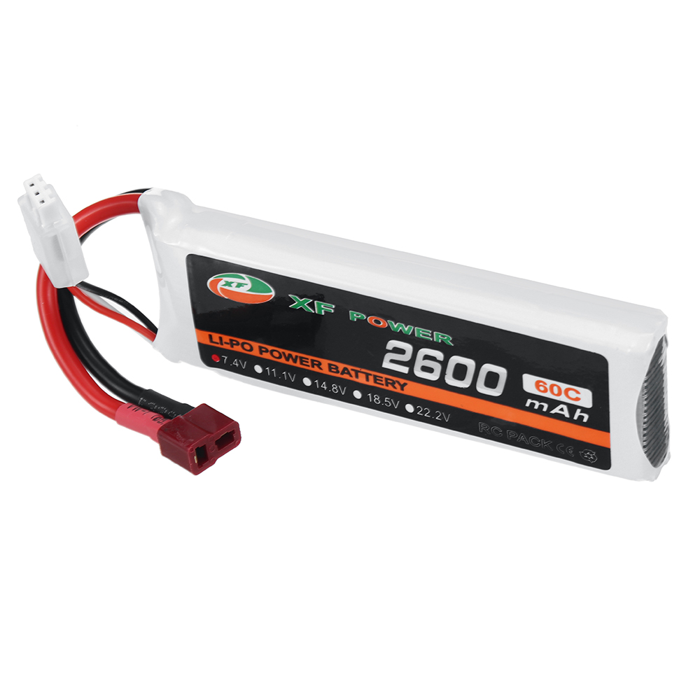 XF Power 7.4V 2600mAh 60C LiPo Battery T Plug for RC Car