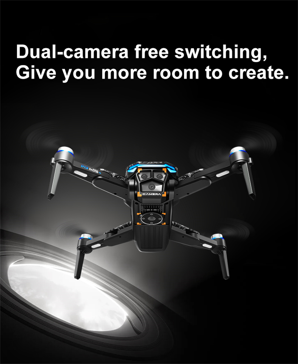 PJC D13 WiFi FPV with 5.6inch LCD Screen Controller 720P HD Dual Camera Servo Gimbal 360° Obstacle Avoidance Brushless Foldable RC Drone Quadcopter RTF