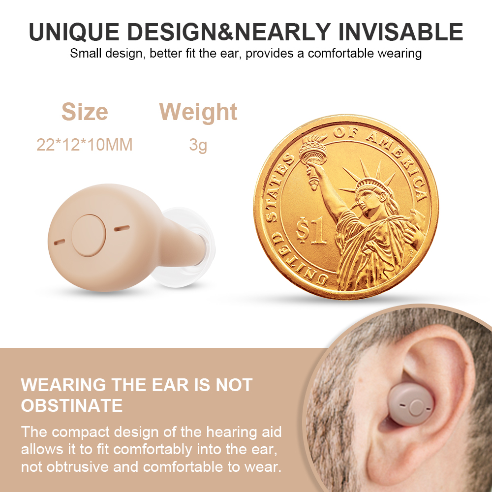 Sound Amplifier Dedicated Invisible Ear Internal Hearing Aid Old Man Adjustable Noise Reduction USB Charge