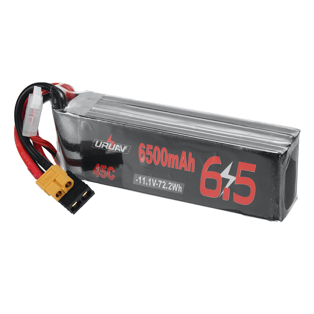 URUAV 11.1V 6500mAh 45C 3S LiPo Battery XT60 Plug for RC Drone