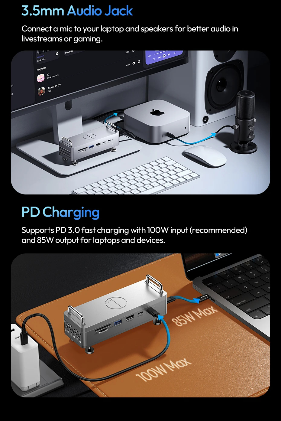Ulanzi QT03 2-in-1 Minimalist Setup Docking Station with SSD Ulanzi QT03 2-in-1 Minimalist Setup Docking Station with SSD