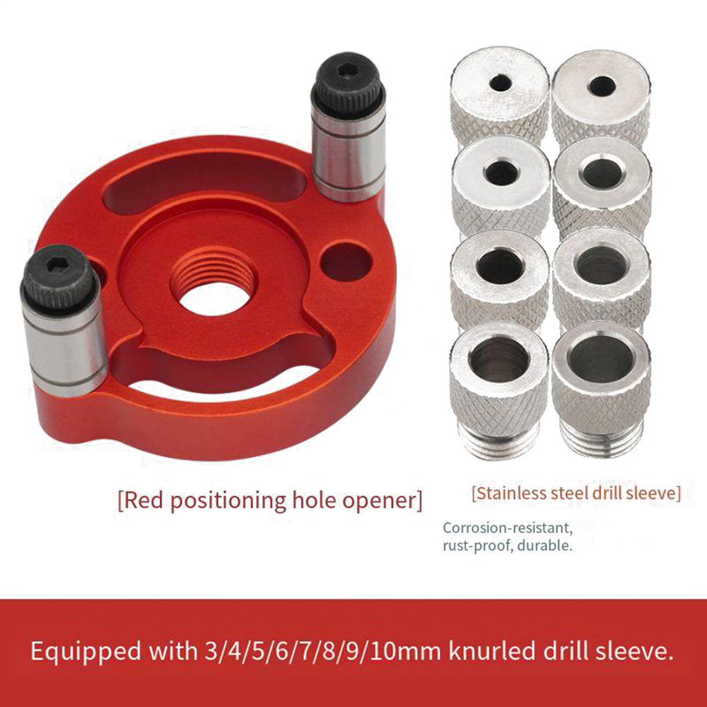 Ganwei Precision Single Hole Positioning Puncher Versatile Woodworking Tool with 6mm 8mm 10mm Drill Bit Set Adaptive Center Punching Essential for DIY Crafts and Professional Woodworking