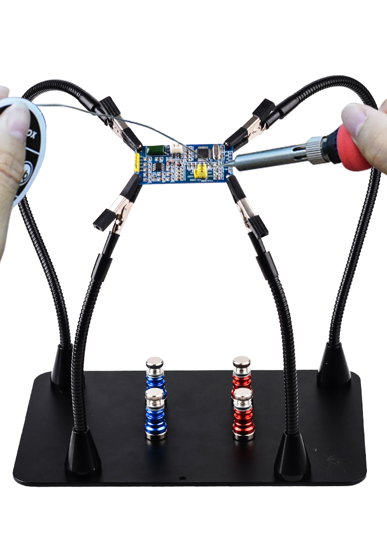 Magnetic 4-Claw Welding Table Flexible Arm Fixed Clip Soldering Third Hand Welding Station Soldering Holder Repair Tools