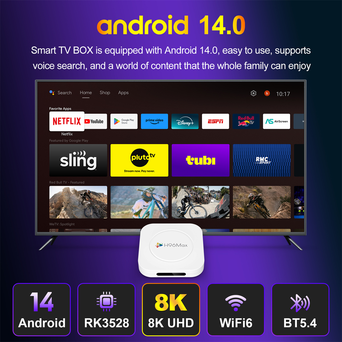 H96MAX M1 Plus TV Box oldalnézet csatlakozókkal
