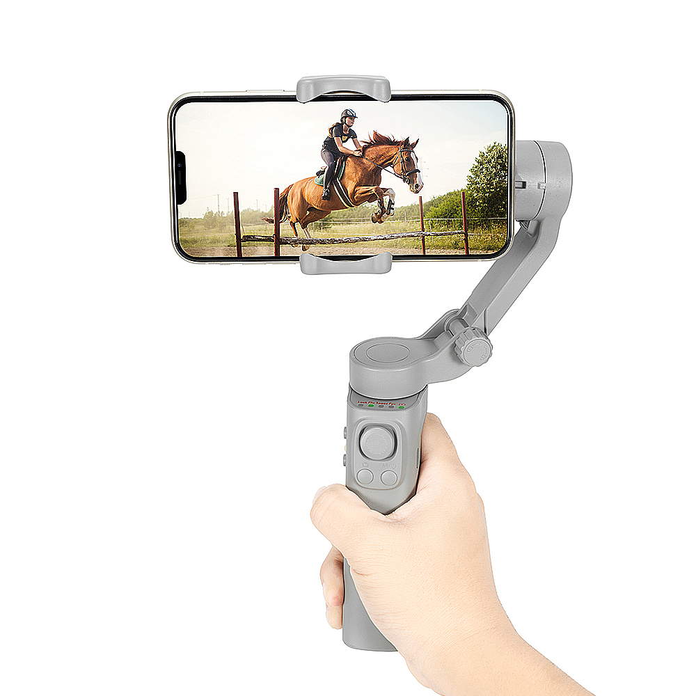 F5 Folding Three-axis Mobile Phone Gimbal Face Tracking Multi-key Design Anti-shake Bracket for Live Broadcasting Vlog
