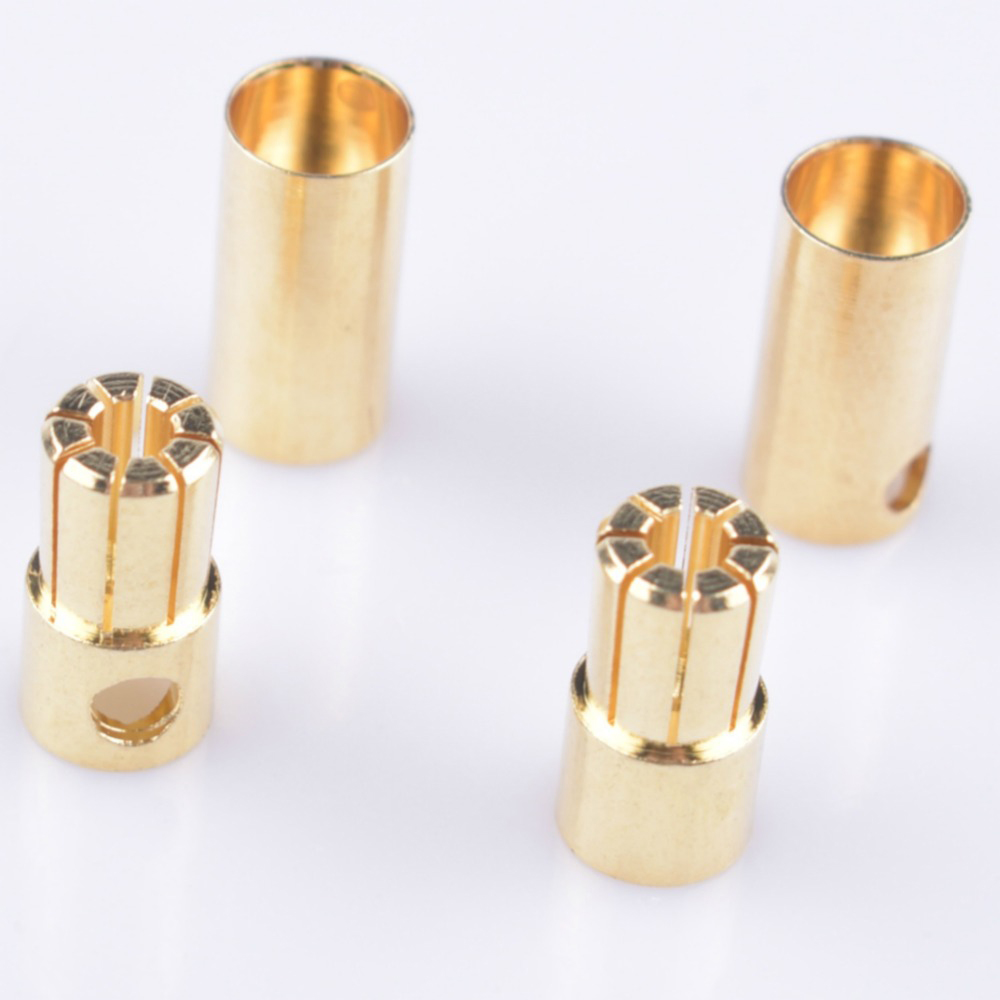 5 Pairs 6.5mm Banana Plug Connector 80A Steady Current Gold-Plated Brass Banana Head