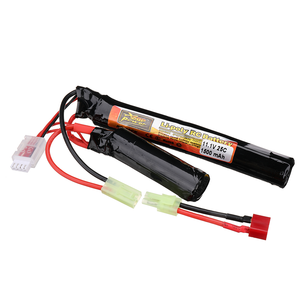 ZOP Power 11.1V 1500mAh 25C 3S LiPo Battery Tamiya Plug With T Plug Cable for RC Car