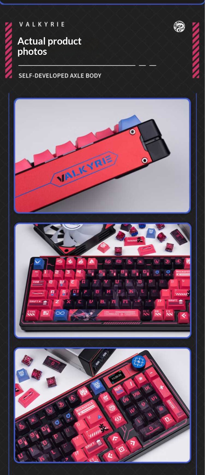VALKYRIE VK99 三モード機械式ゲーミングキーボード TFTディスプレイと