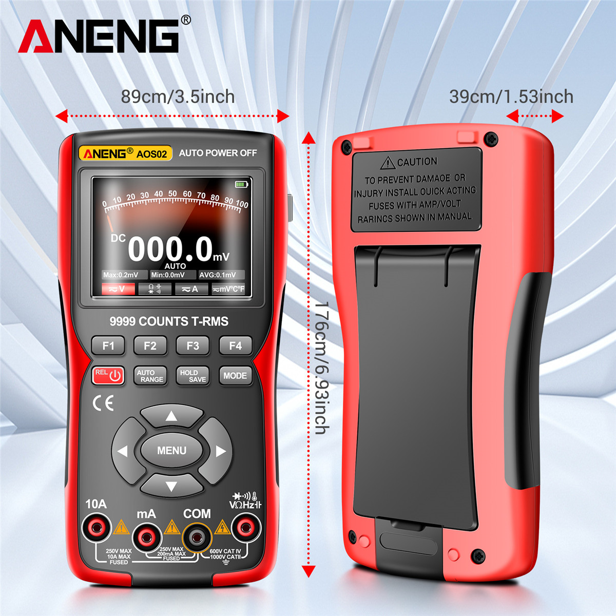 ANENG AOS02 9999 Counts Digital Professional Oscilloscope Multimeter 48M/S 10MHZ PC Waveform Data Storage True RMS Tranistor