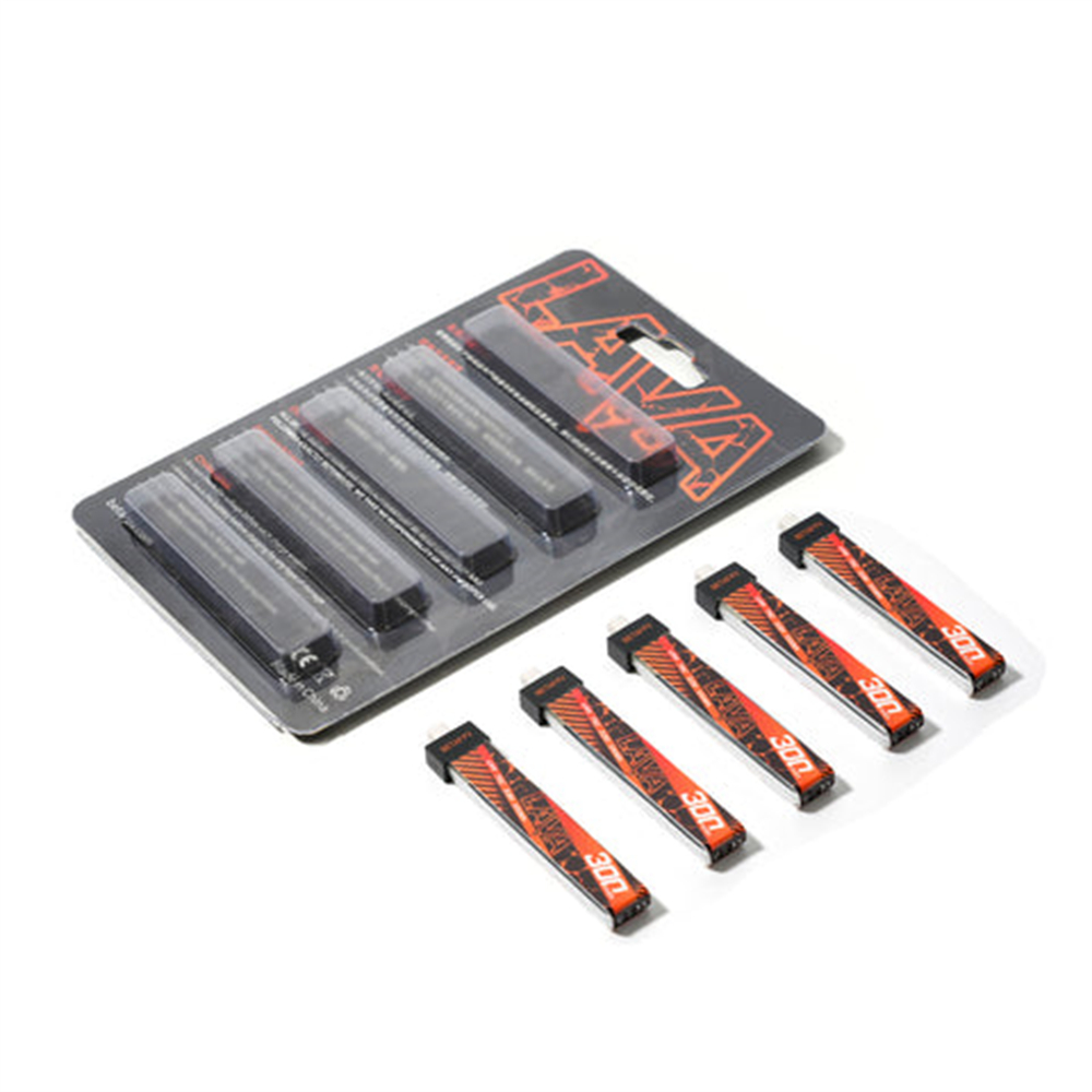 5 PCS BETAFPV 3.8V 300mAh 75C 1S LiHV Battery High Performance Z-Folding Process BT2.0 Connector for Air65 FPV Racing Drone