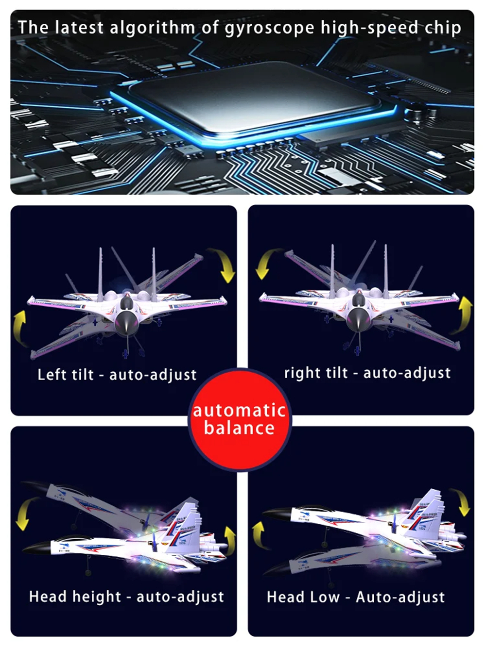 XIAXIU J11-Pro Sea Land Air 520mm Wingspan 2.4GHz 6CH Smart Balance 3D Aerobatics EPP RC Airplane Fixed Wing Jet RTF