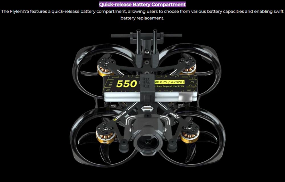 Flywoo FlyLens 75 DJI O3 / O3 Lite 2S 1.6 Inch Whoop FPV RC Racing Drone with Digital HD System