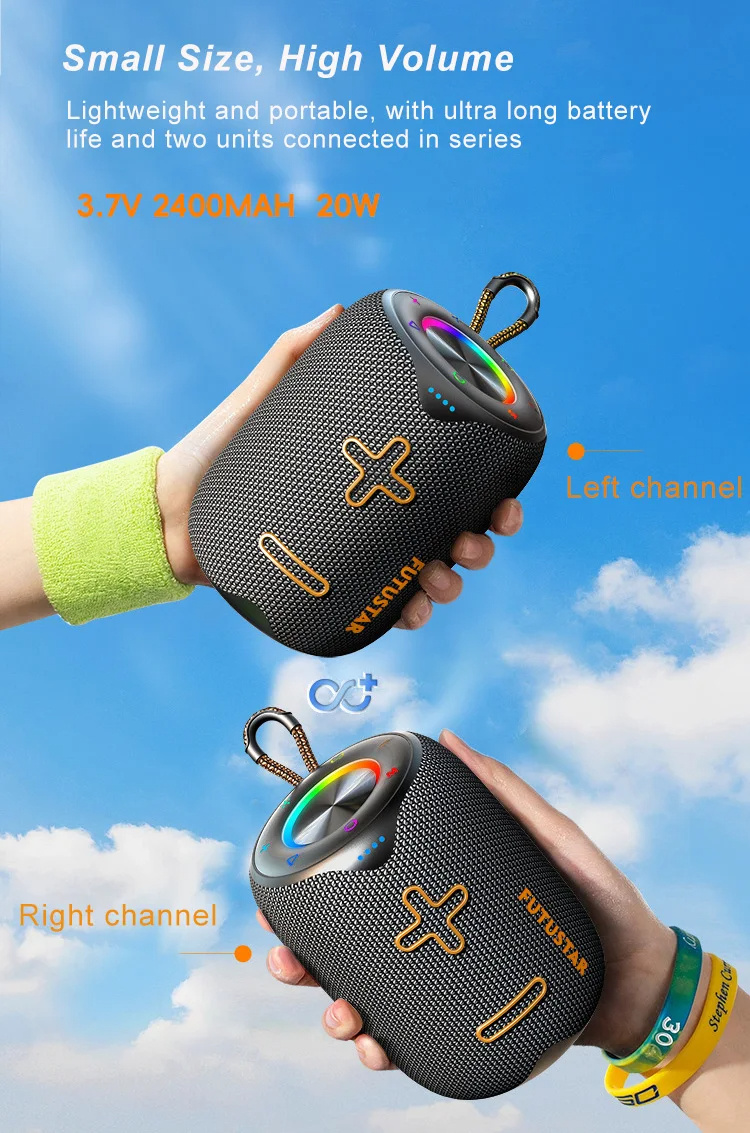 X60 20W ポータブルスピーカー ワイヤレス Bluetooth スピーカー 57mm