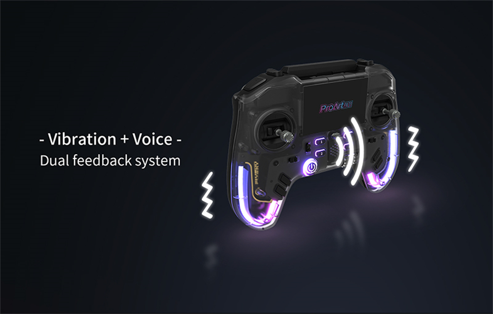 Flysky ProArt PA01 2.4GHz 18CH AFHDS 3/ELRS Built-in 500mW Hall Gimbal EdgeTX Raido Controller 2.4-Inch Full-view Color IPS Display for FPV Drone RC Car Boat Airplane