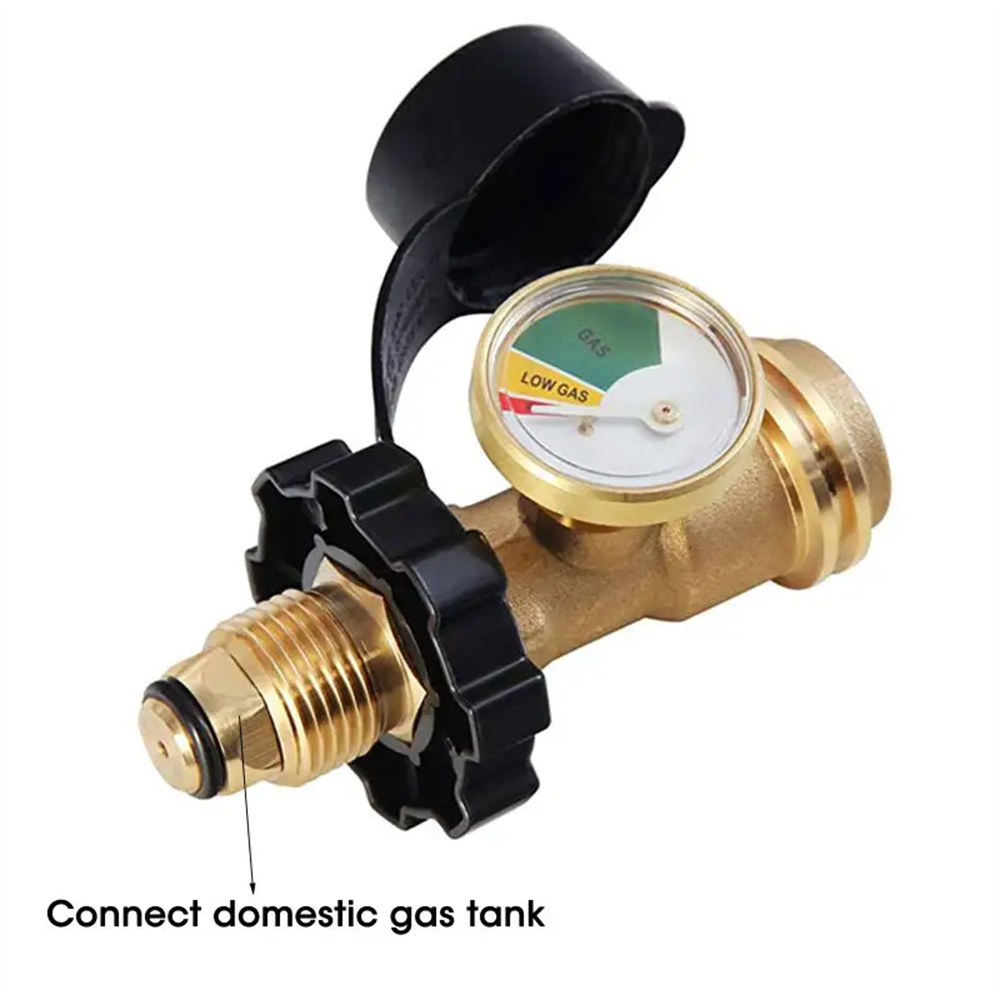 QCC with Pressure Gauge Adapter POL Thread Converter Copper Fitting American Standard Gas Can Interface Conversion Joint