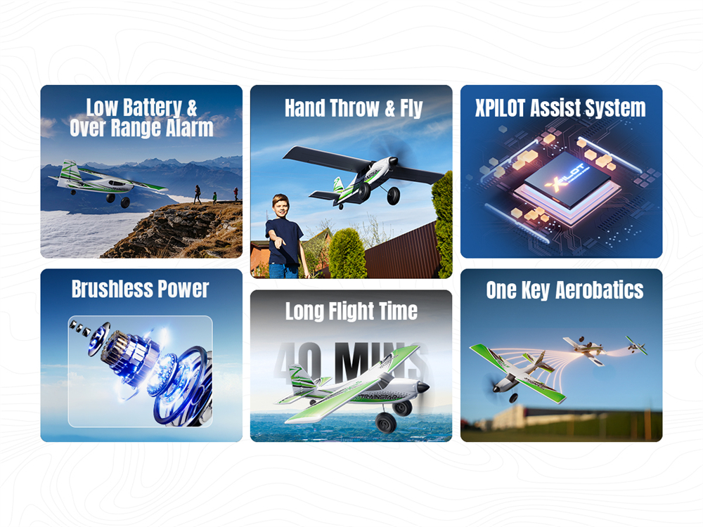 VolantexRC Trainstar Stunt 76804 500mm Wingspan 2.4G 4CH With 6-axis Gyro Brushless EPP RC Airplane Trainer Fixed Wing RTF
