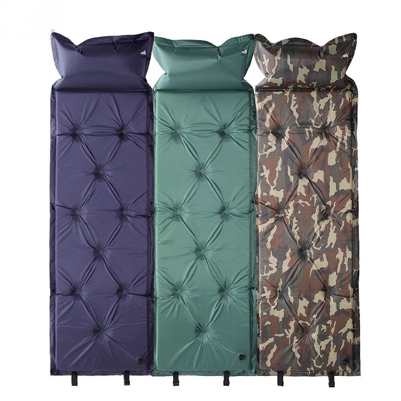 Self-Inflating Ultra Light Camping Mat Automatic Air Mattress Camping Bed Picnic Mat Folding Inflatable Sleeping Pad with Pillow