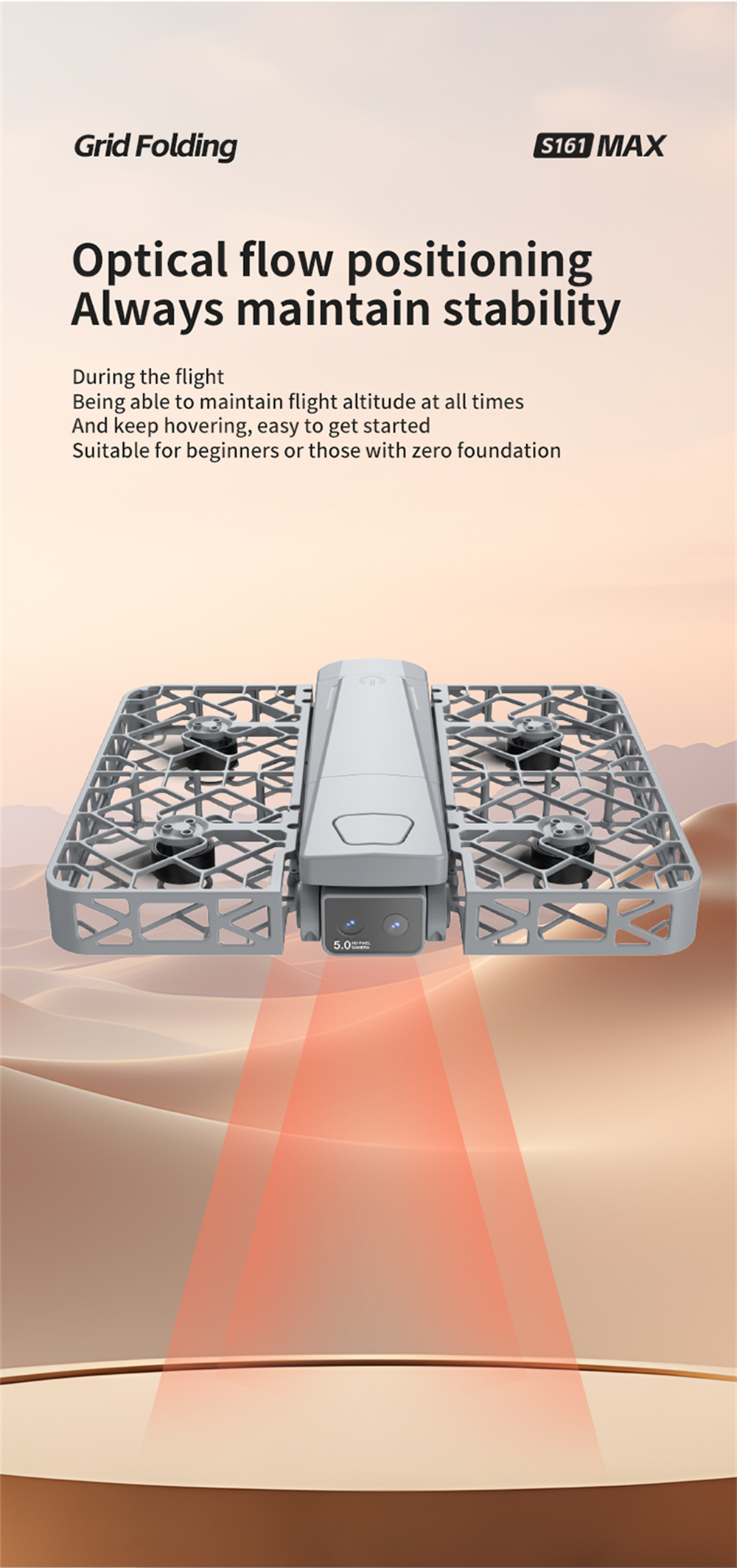 GGIRC S161 MAX 5G WiFi FPV with 5.9inch LCD Screen Controller 720P HD Dual Camera Servo Gimbal Optical Flow Positioning Grid Full Protection Brushless Pocket Foldable RC Drone Quadcopter RTF