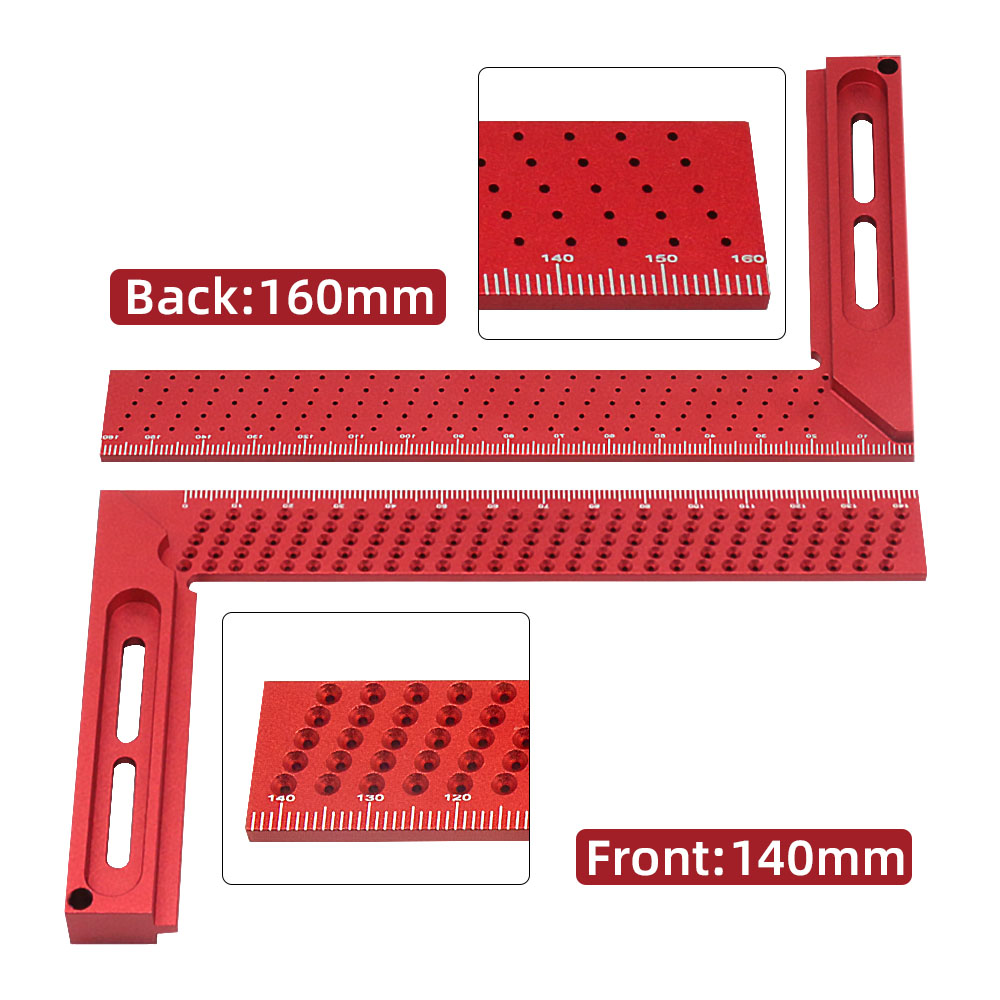 160mm Aluminum Alloy Woodworking Square Cross Calibration Ruler Precision T Ruler Scribing Marking Gauge
