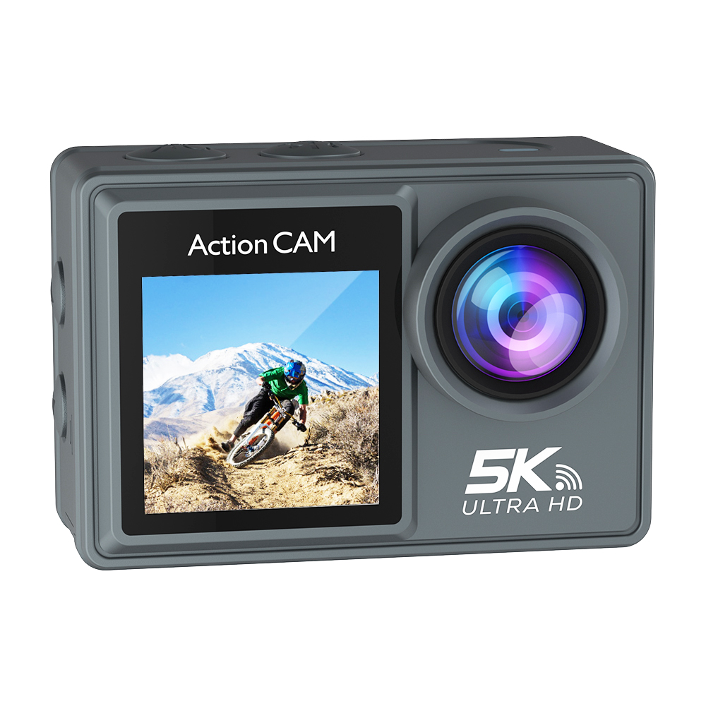 5K Waterproof Sports Camera Wifi Remote Control Camera 2.0 Inch + 1.3 Inch Dual Color Screen Riding Camera DV