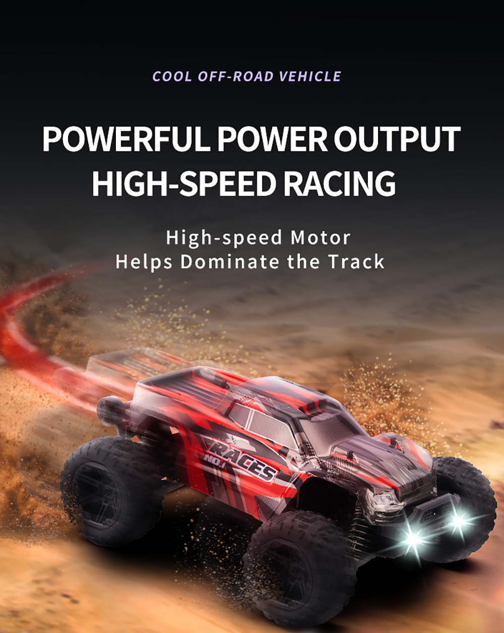 HX 1/14 2.4G 4WD RC Car Vehicle LED Light Off-Road High Speed Truck RTR Full Proportional Models Toys
