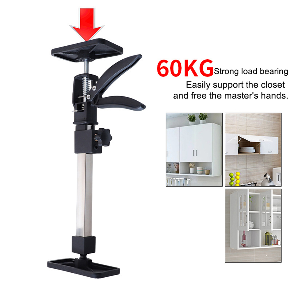 40-82cm Woodworking Telescopic Support Rod Cabinet Lifting Tool Stainless Steel Bracket Load Capacity 60KG