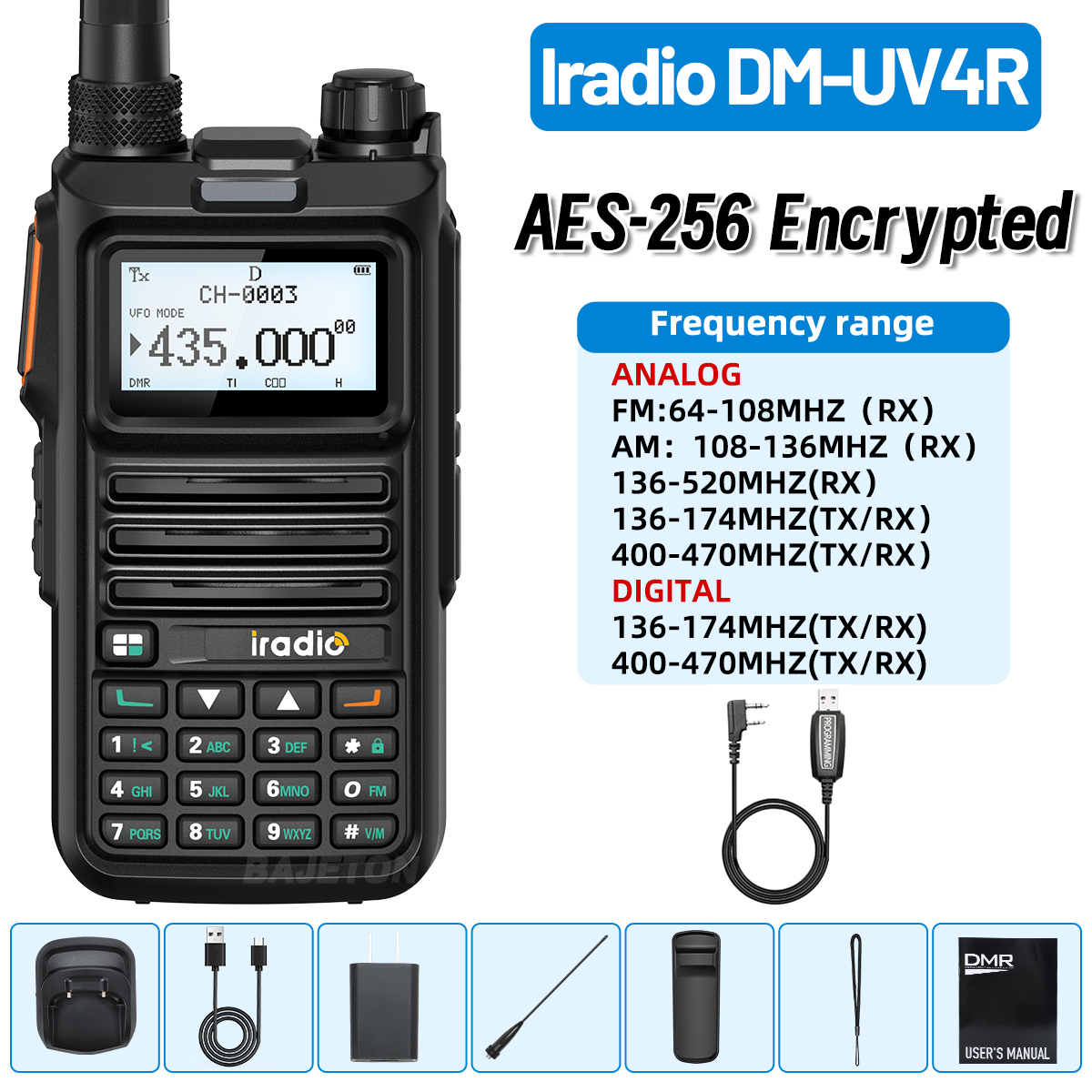 IRadio DM-UV4R DMR Digital Analog Walkie Talkie Dual Mode 1024