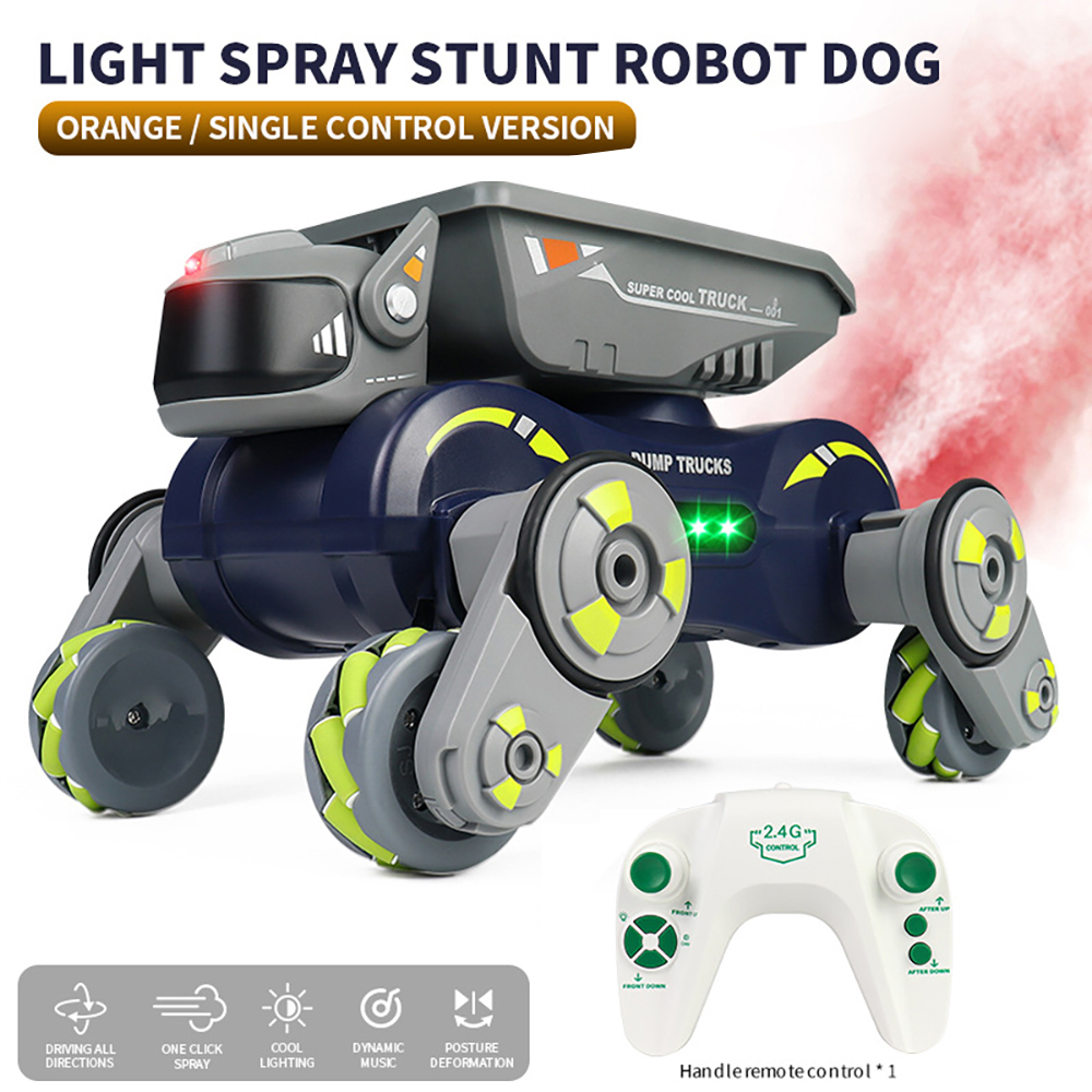 JC013P 2.4G 4WD RC Car Robot Dog Radio Gesture Induction Music Light Stunt Remote Control Car off-Road Control Boys Toys for Children Gifts