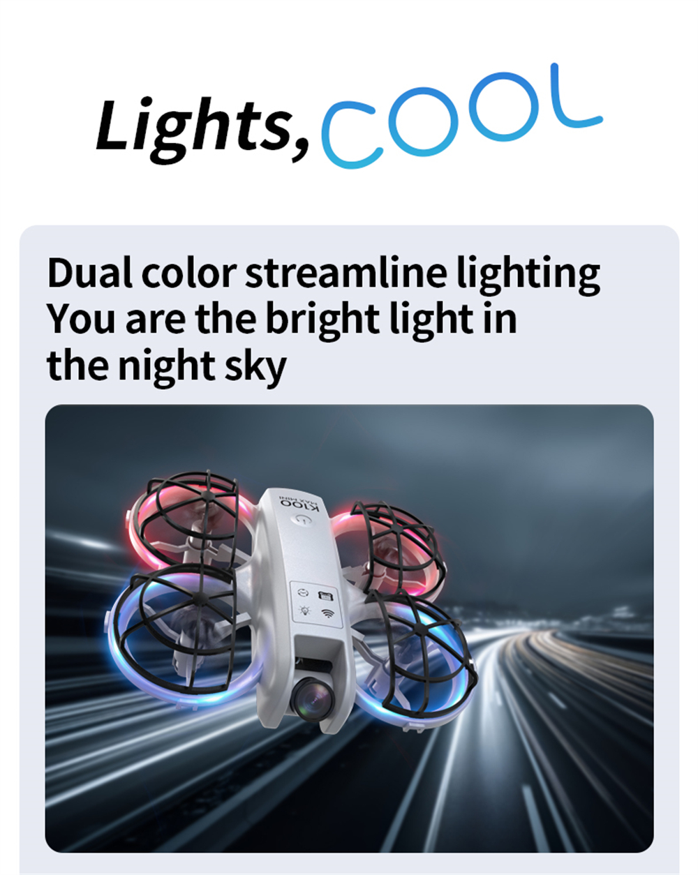 XKJ K100 MAX MINI WiFi FPV with LCD Screen Controller HD Dual Camera Optical Flow Hover Dazzling Lights Circle Protection Kids Gifts 2.4G 4CH 6-Axis Remote Control RC Toys Drone Quadcopter RTF