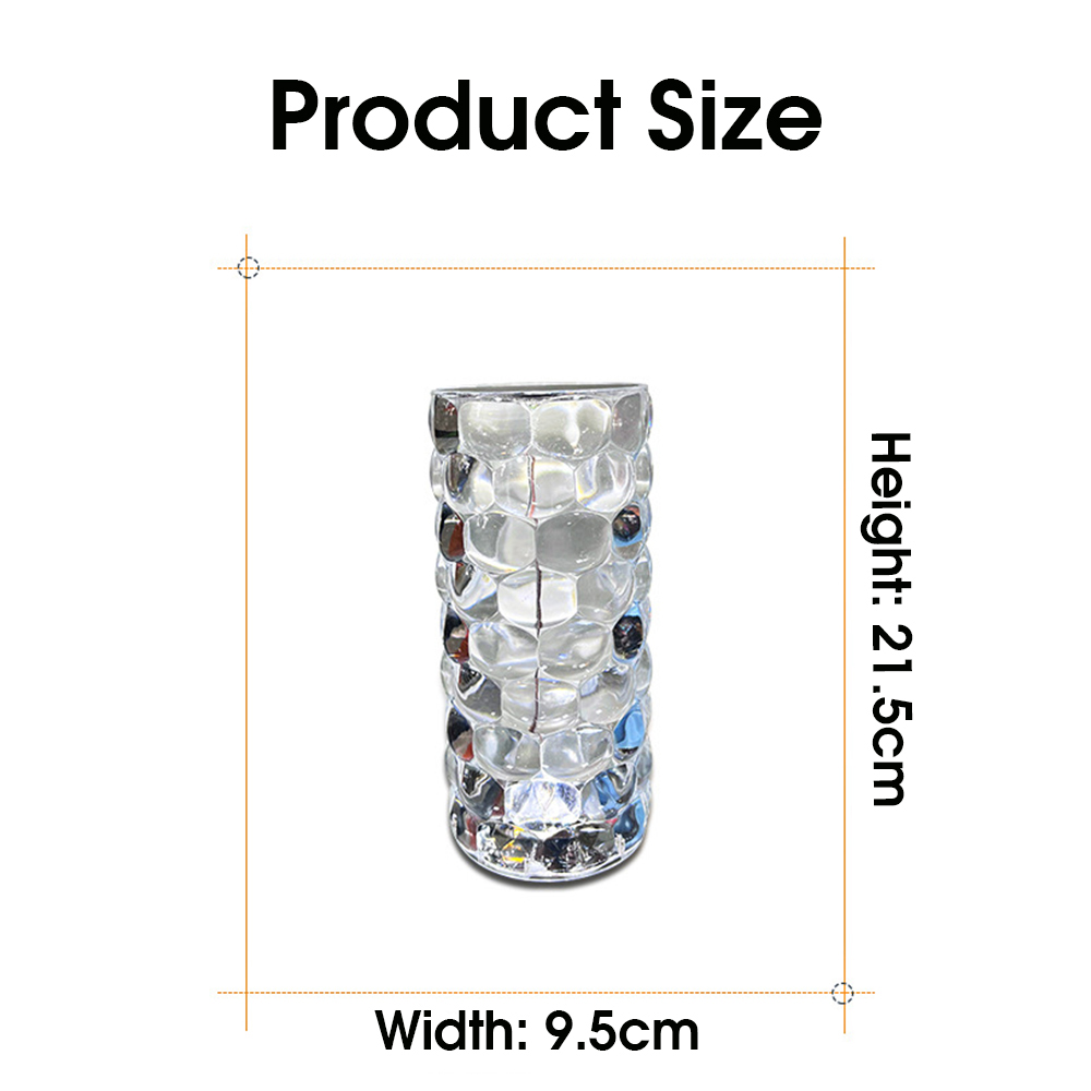 RGB Crystal Table Lamp Diamond Acrylic Bedside Lamp with 16 Color Dimmable Lights Rechargeable Touch Desk Lamp with Teardrop Shape USB Charging for Bedroom Living Room