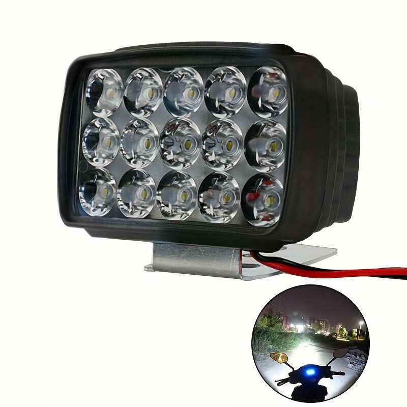 DC 12V-80V 30W 6500K Electric Motorcycle Headlight Spotlight 15LED Spotlight Beads Spotlight Light