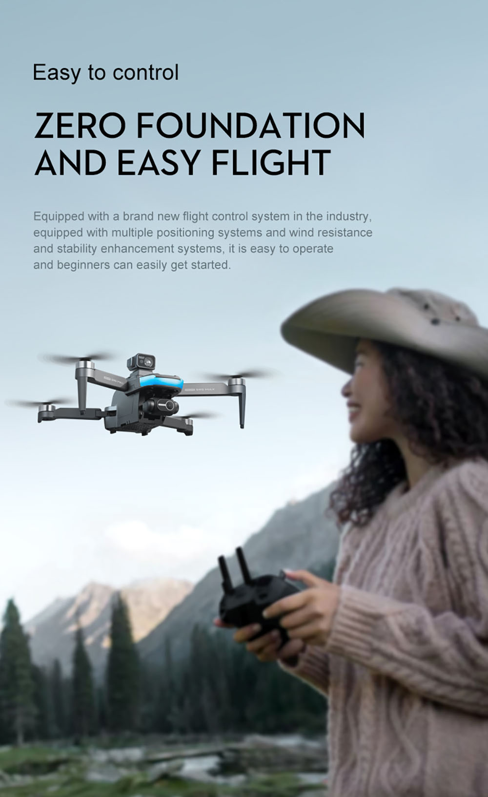 LSRC S9S GPS 5G WiFi FPV with 2.7K ESC HD Camera 2-Axis Mechanical Gimbal 360° Obstacle Avoidance Brushless 218g Foldable RC Drone Quadcopter RTF