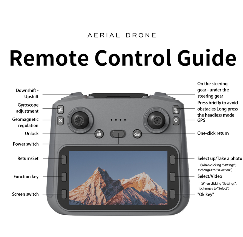 LYZRC L106-1 GPS 5G WiFi FPV with 5.9inch LCD Screen Controller 720P HD Dual Camera Servo Gimbal 360° Obstacle Avoidance Brushless Foldable RC Drone Quadcopter RTF