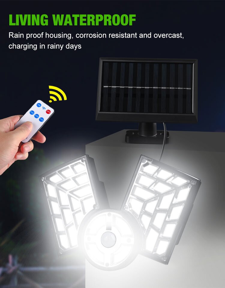 Outdoor Solar Waterproof Remote Control Split Wall Light Human Sensor Street Light Household Garden Light