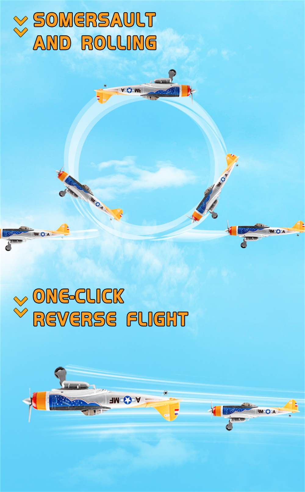 MO-FLY MF-A84 690mm Wingspan 2.4G 10CH Built-in Gyro 3D/6G Switchable Aerobatics EPP RC Airplane Glider RTF Compatible DSM SBUS