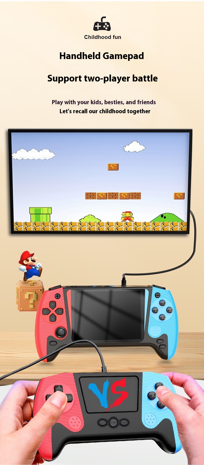 Q21 ハンドヘルドゲームコンソール 3.5インチHDスクリーン 500のレトロ