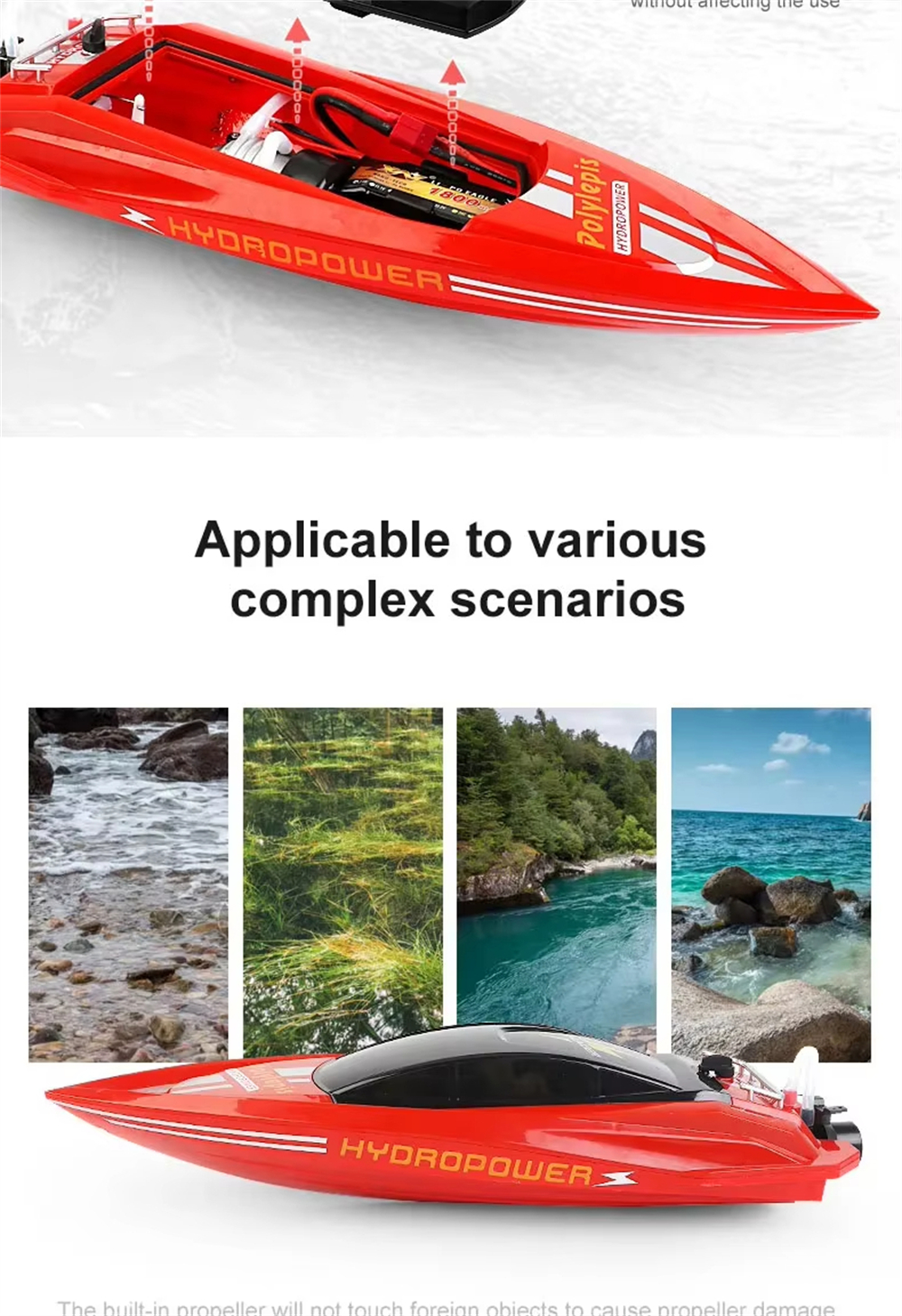 CY-H2 2.4G Electric RC Boat Speedboat Waterproof 25km/H High Speed Water Pump Jetboat
