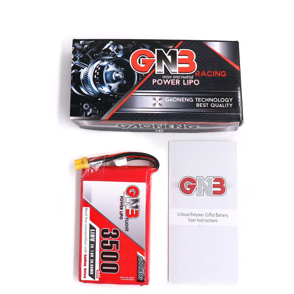 Gaoneng GNB 7.6V 3500mAh 2S HV LiPo Battery XT30 Plug for QX7 Transmitter