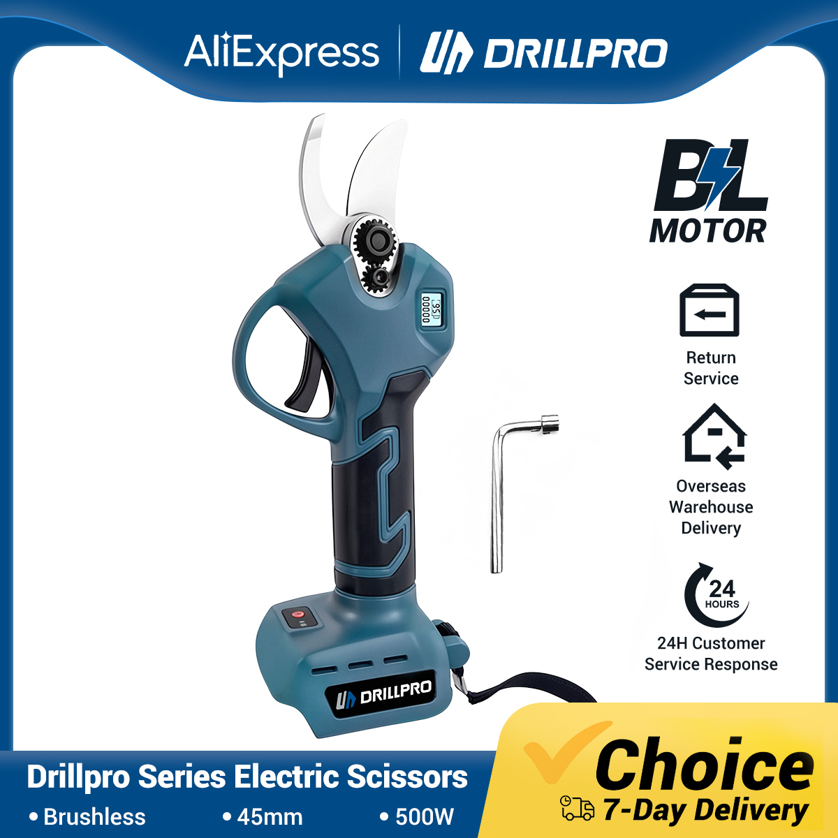 Description Picture 6 of itemDrillpro 45mm Electric Pruning Shears Brushless Electric Scissors Rechargeable Hedge Trimmer GardenTools For Makita 18V Battery